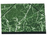 Tekenmap gemarmerd vernist papier met elastieken 37x52 - 1/2 raisin - Groen