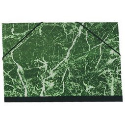 Tekenmap gemarmerd vernist papier met elastieken 37x52 - 1/2 raisin - Groen