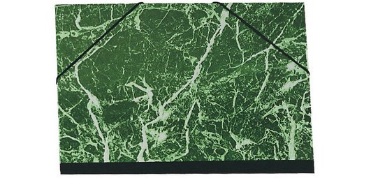Carton à dessin papier marbré verni avec élastiques 37x52 cm - Pour format 1/2 raisin - Vert