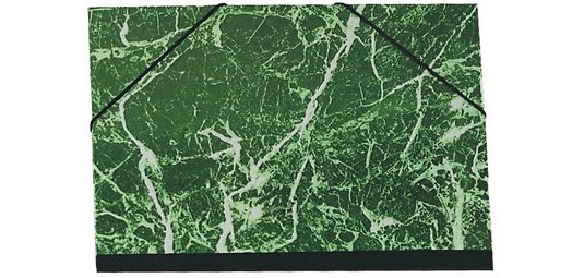 Tekenmap gemarmerd vernist papier met elastieken 37x52 - 1/2 raisin - Groen