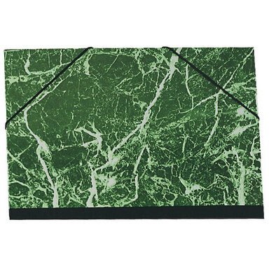 Carton à dessin papier marbré verni avec élastiques 37x52 cm - Pour format 1/2 raisin - Vert