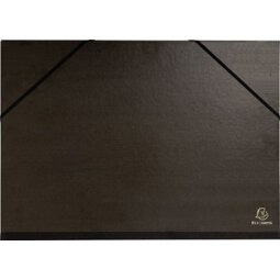 Tekenmap Kraft zwart vernist - met elastieken 26x33cm - A4 maxi - Zwart