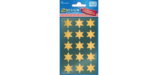ZDesign Stickers de Noël 'étoiles', or