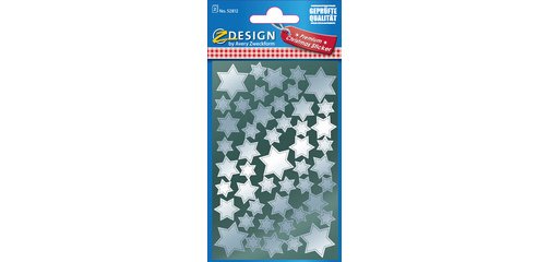 ZDesign Stickers de Nöel 'étoiles', argent