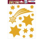 Image de Noël pour fenêtre 'Etoiles', or