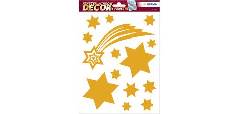 Image de Noël pour fenêtre 'Etoiles', or