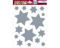 Kerststicker raam 'sterren' zilver