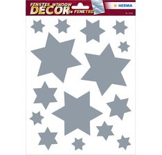 Image de Noel pour fenêtre 'étoiles', argent