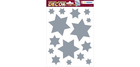 Christmas window picture 'stars', silver