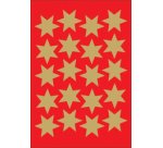 Autocollants de Noël DECOR 'étoiles', 21 mm, or