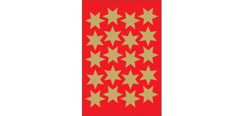 Autocollants de Noël DECOR 'étoiles', 21 mm, or