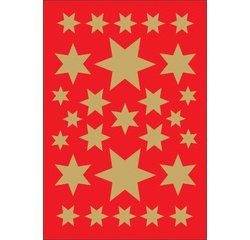 Stickers kerst DECOR 'sterren' assortiment goud
