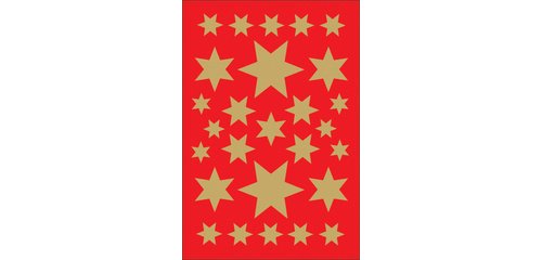 Stickers kerst DECOR 'sterren' assortiment goud