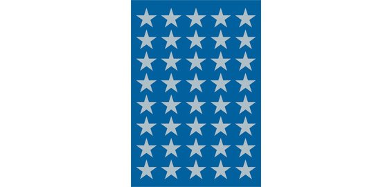 Autocollants de Noel DECOR 'étoiles', 13 mm, argent