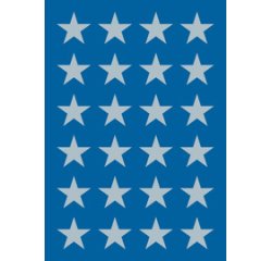 Autocollants de Noel DECOR 'étoiles', 15 mm, argent