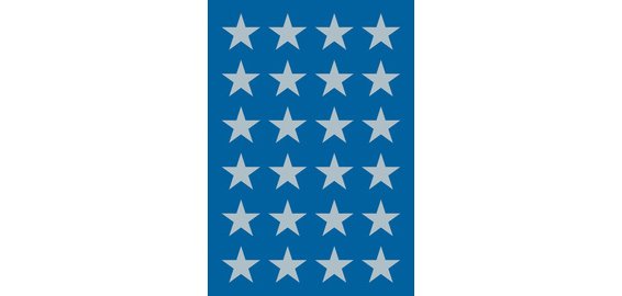 Autocollants de Noel DECOR 'étoiles', 15 mm, argent