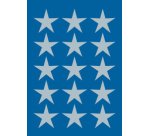 Autocollants de Noel DECOR 'étoiles', 22 mm, argent