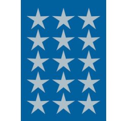 Autocollants de Noel DECOR 'étoiles', 22 mm, argent