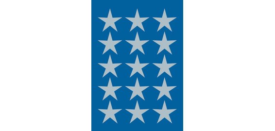 Autocollants de Noel DECOR 'étoiles', 22 mm, argent