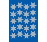 Autocollants de Noel DECOR 'étoiles', 21 mm, argent