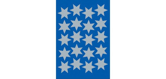 Autocollants de Noel DECOR 'étoiles', 21 mm, argent