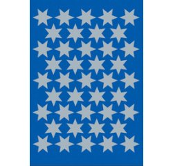 Autocollants de Noel DECOR 'étoiles', 14 mm, argent