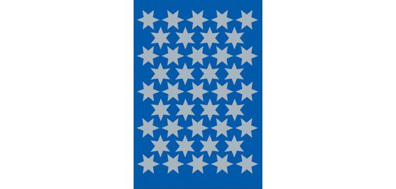 Autocollants de Noel DECOR 'étoiles', 14 mm, argent