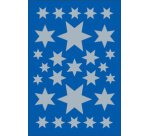 Autocollants de Noel DECOR 'étoiles', assorti, argent