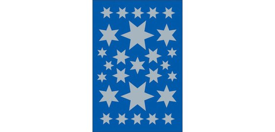 Christmas Stickers DECOR 'stars', assorted, silver