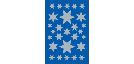 Autocollants de Noel DECOR 'étoiles', assorti, argent