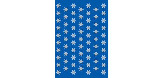 Weihnachtsaufkleber DEKOR 'Sterne', 16 mm, silber