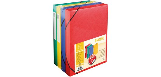 Boîte de classement pack promo 3+1, 40 mm, couleur