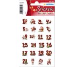 Autocollants de Noël DECOR 'Chiffres en pain d'épices'