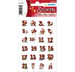 Autocollants de Noël DECOR 'Chiffres en pain d'épices'