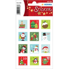 Autocollants de Noël DECOR chiffres calendrier Avent