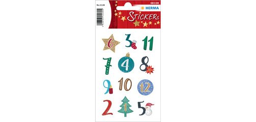 Autocollants de Noël DECOR chiffres calendrier Avent