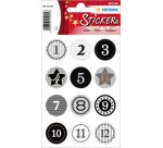 Autocollants de Noël DECOR 'Etoiles', doré à chiffres