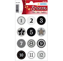 Autocollants de Noël DECOR 'Etoiles', doré à chiffres