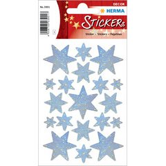 Stickers kerst DECOR 'sterren' assortiment zilver