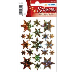 Sticker de Noël DECOR 'étoiles', or, holographie