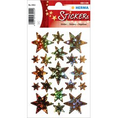 Stickers kerst DECOR 'sterren' goud holografie