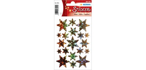 Weihnachtssticker DEKOR 'Sterne', Gold, Holographie