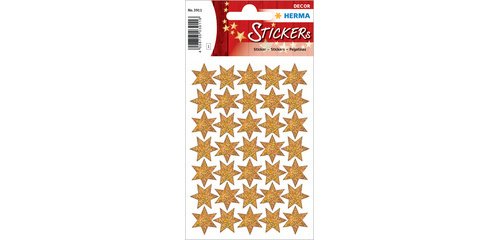 Christmas Sticker DECOR 'stars', assorted, gold