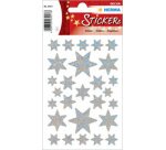 Sticker de Noël DECOR 'étoiles', argent, film irisé