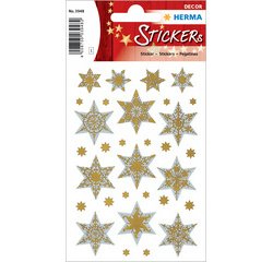 Stickers kerst DECOR 'sterren' goud in reliëf