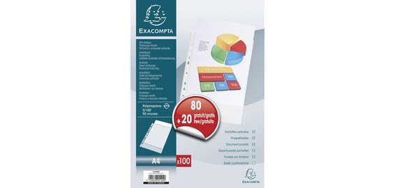 Pochette perforée, A4, pack promo 80 + 20 GRATUIT