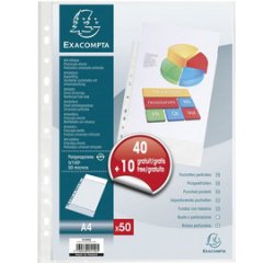 Pochette perforée, pack promo 40+10 GRATUITS, A4,