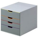 Module de classement Durable Varicolor® 4 tiroirs liseré de couleur