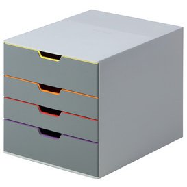 Module de classement Durable Varicolor® 4 tiroirs liseré de couleur