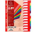 Dividers PP A4+ 0.3mm 12 Part - Assorted colours